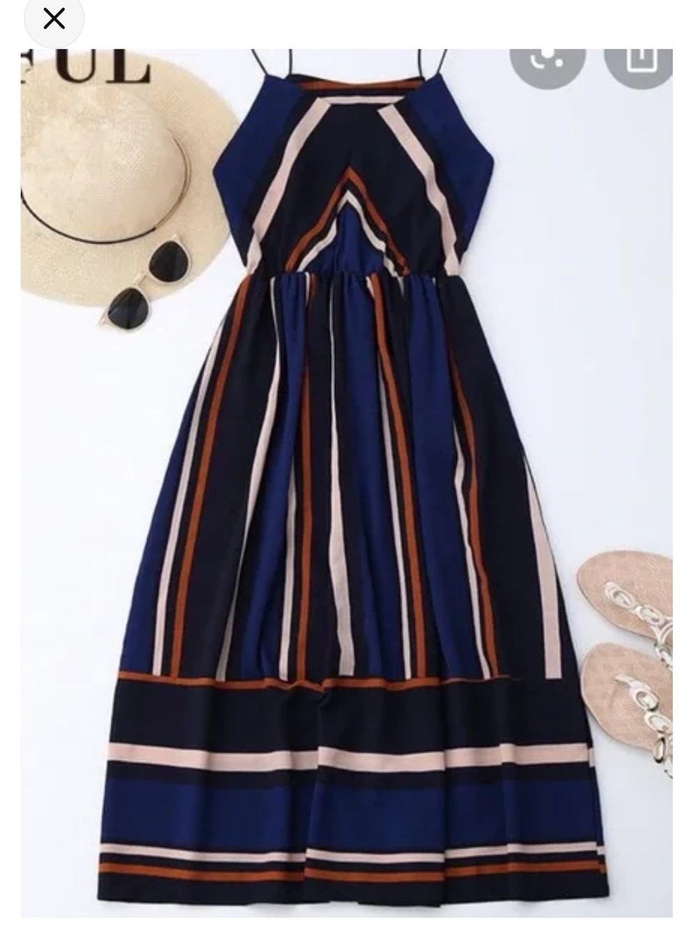 Zaful Multi Stripe Midi Dress, Sz XL